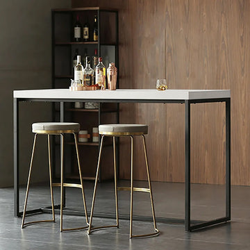Industrial Rectangular Bar Height Table Small Dining Table for Breakfast Nook Metal Black